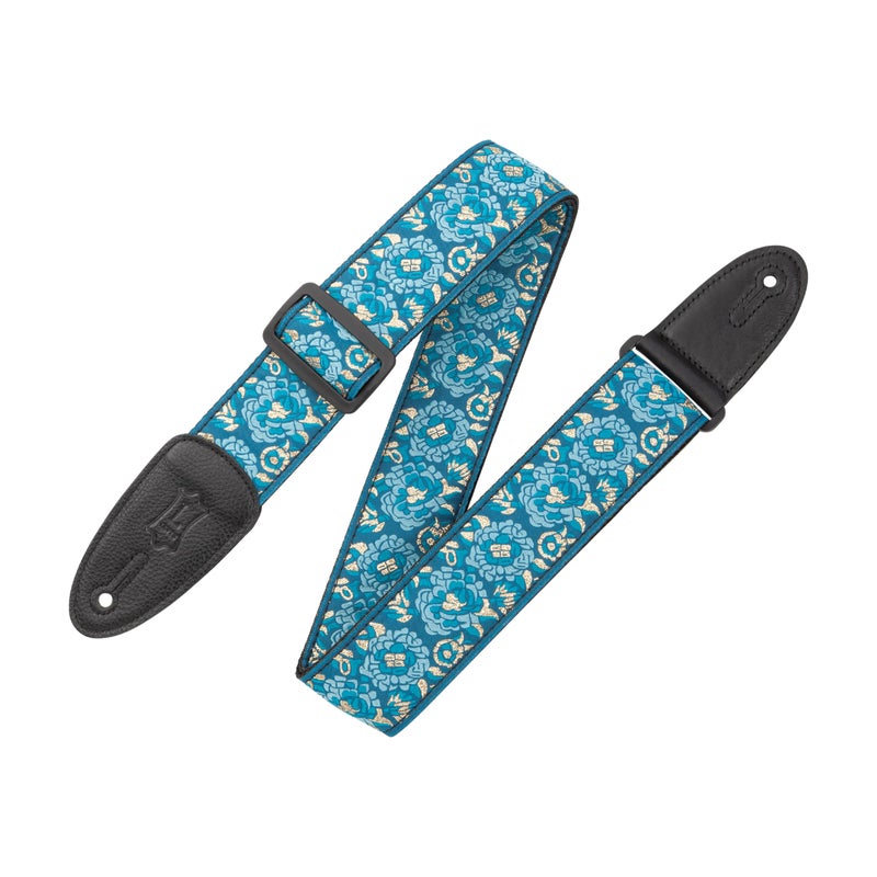 Levy's Leathers Asian Print Jacquard Guitar Strap,Blue - Image 1